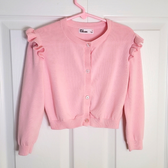 Epic Threads Other - Epic Threads Flutter Cardigan Sweater Button Down Long Sleeve Pink 5